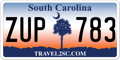 SC license plate ZUP783