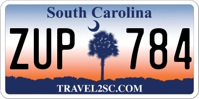 SC license plate ZUP784