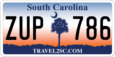 SC license plate ZUP786