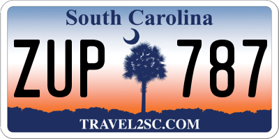 SC license plate ZUP787