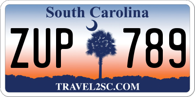 SC license plate ZUP789