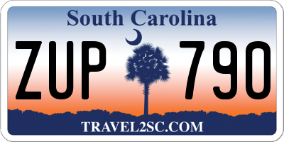 SC license plate ZUP790