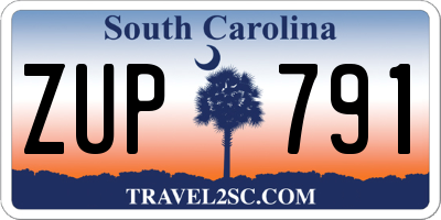 SC license plate ZUP791