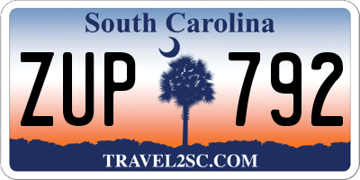 SC license plate ZUP792