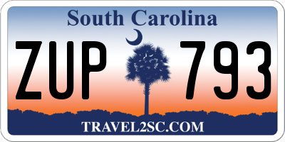 SC license plate ZUP793