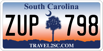 SC license plate ZUP798