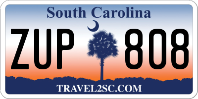 SC license plate ZUP808