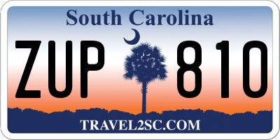 SC license plate ZUP810