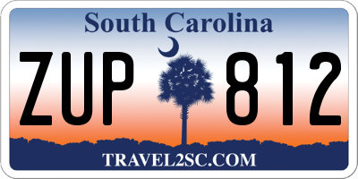 SC license plate ZUP812