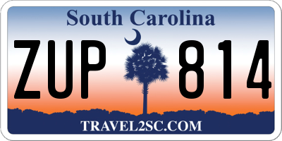 SC license plate ZUP814