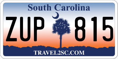 SC license plate ZUP815
