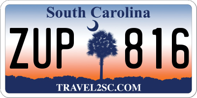 SC license plate ZUP816