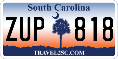 SC license plate ZUP818