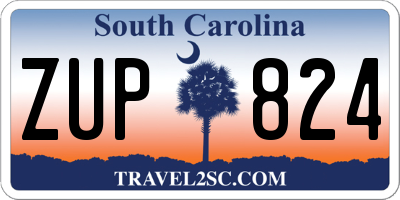 SC license plate ZUP824