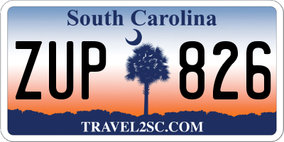 SC license plate ZUP826