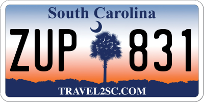 SC license plate ZUP831