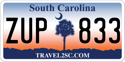 SC license plate ZUP833