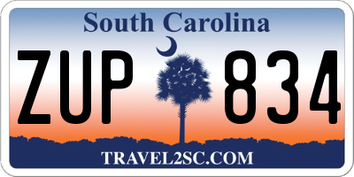 SC license plate ZUP834