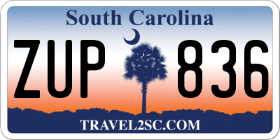 SC license plate ZUP836