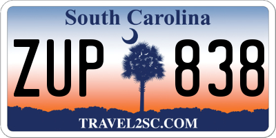 SC license plate ZUP838