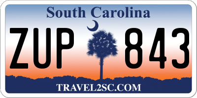 SC license plate ZUP843