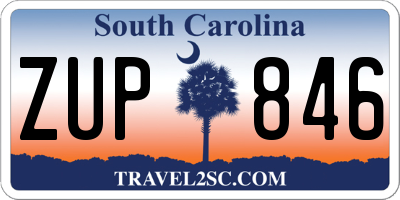 SC license plate ZUP846