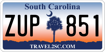 SC license plate ZUP851