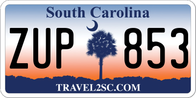 SC license plate ZUP853
