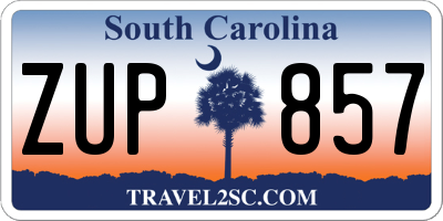 SC license plate ZUP857