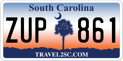 SC license plate ZUP861
