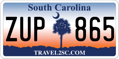 SC license plate ZUP865