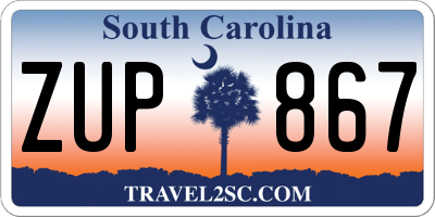 SC license plate ZUP867