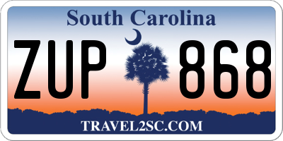 SC license plate ZUP868