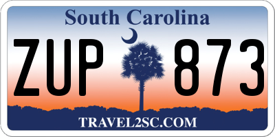 SC license plate ZUP873