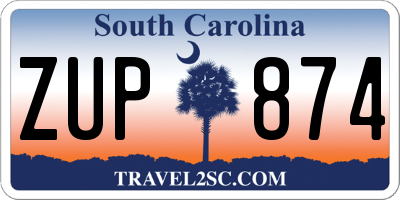 SC license plate ZUP874
