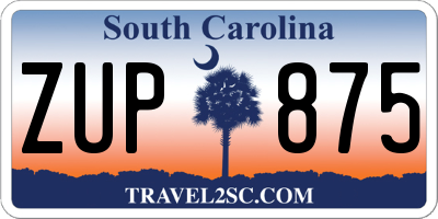 SC license plate ZUP875