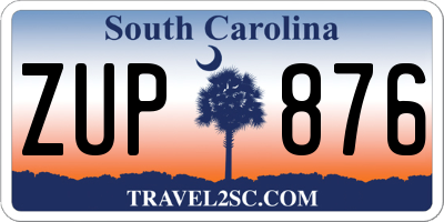 SC license plate ZUP876