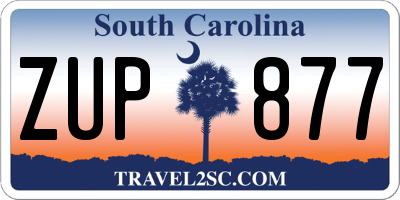 SC license plate ZUP877