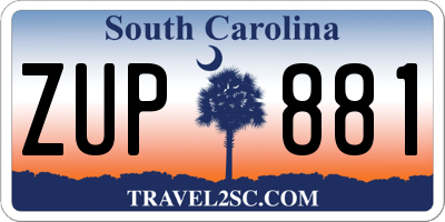 SC license plate ZUP881