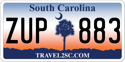 SC license plate ZUP883