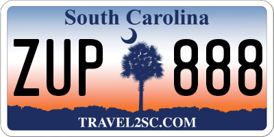 SC license plate ZUP888