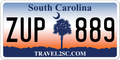 SC license plate ZUP889