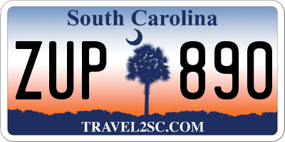 SC license plate ZUP890