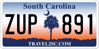 SC license plate ZUP891