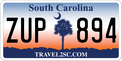 SC license plate ZUP894