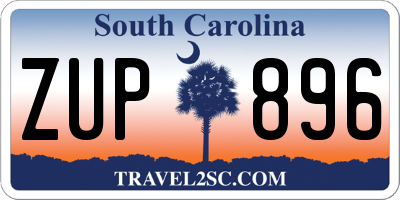 SC license plate ZUP896