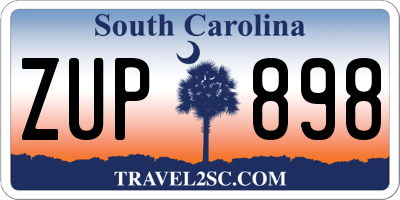 SC license plate ZUP898