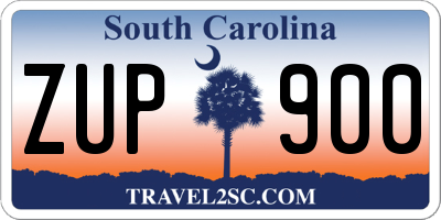 SC license plate ZUP900
