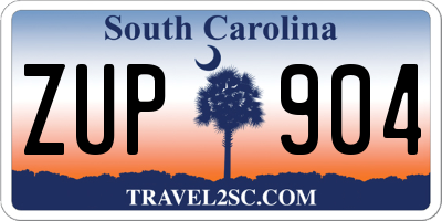 SC license plate ZUP904
