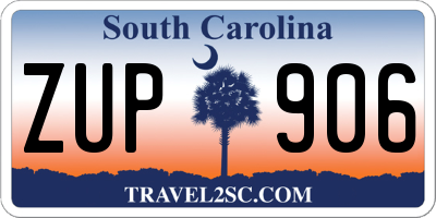 SC license plate ZUP906
